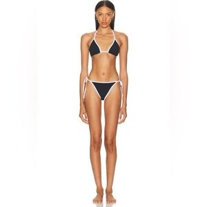 Hunza G NWT Gina Contrast Bikini Set Two Piece Black White One Size